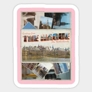 Greetings from The Hague in The Netherlands Vintage style retro souvenir Sticker